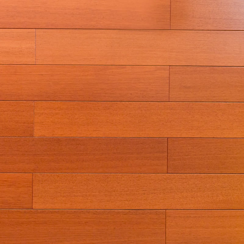 Golden Teak Light Brown High-Gloss Solid Wood Flooring for Residential and Commercial Interiors