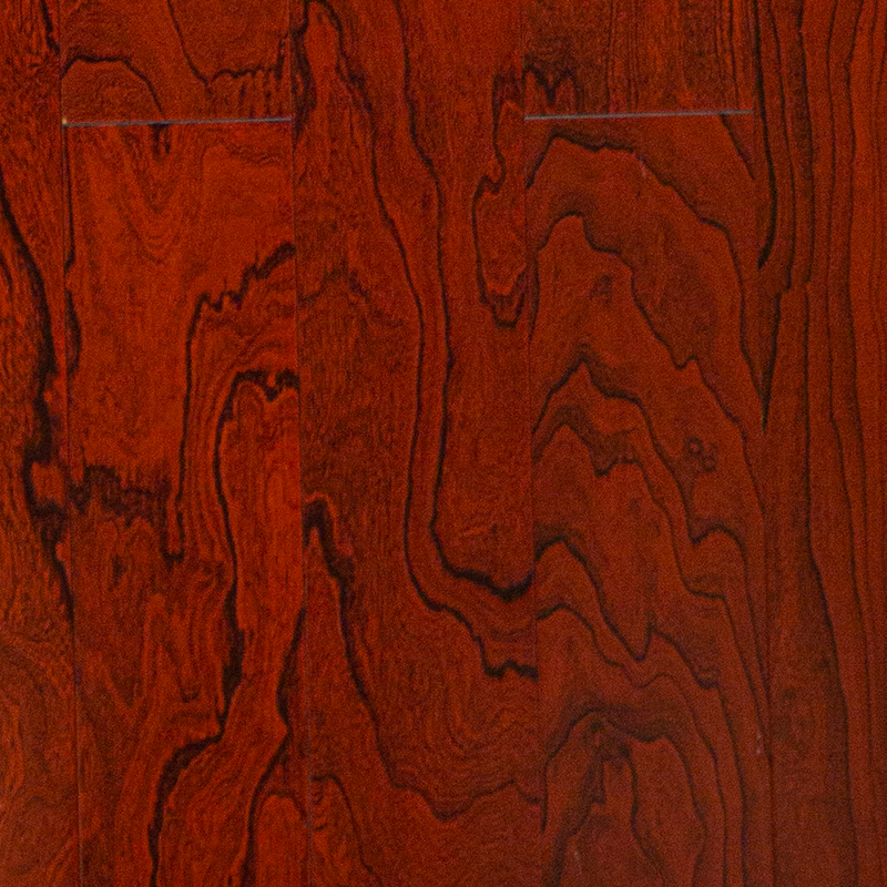 Multi-Ply Ebony Deep Red Brown Hand-scraped Click Engineered Wood Flooring