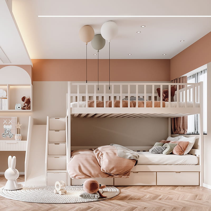 A French-Inspired Arched Bunk Bed for Flexible, Beautiful Children’s Rooms