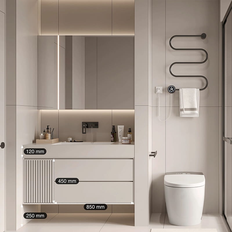 Phantom Geometric Faceted 3D-Visual Bathroom Vanities for High-Performance Interior Projects