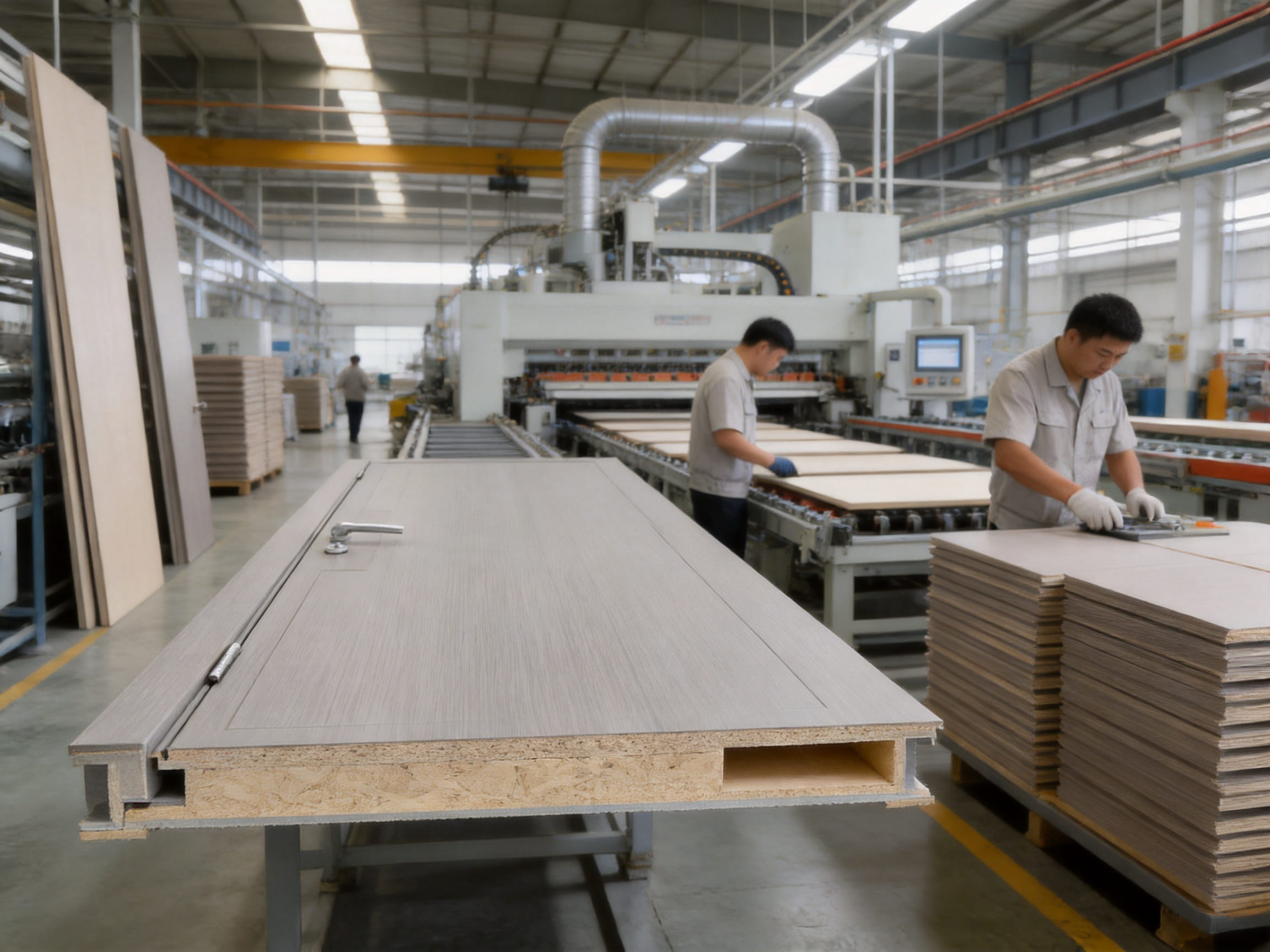 Ash Grey Straight Grain Engineered Veneer Door for Modern Commercial and Residential Interiors