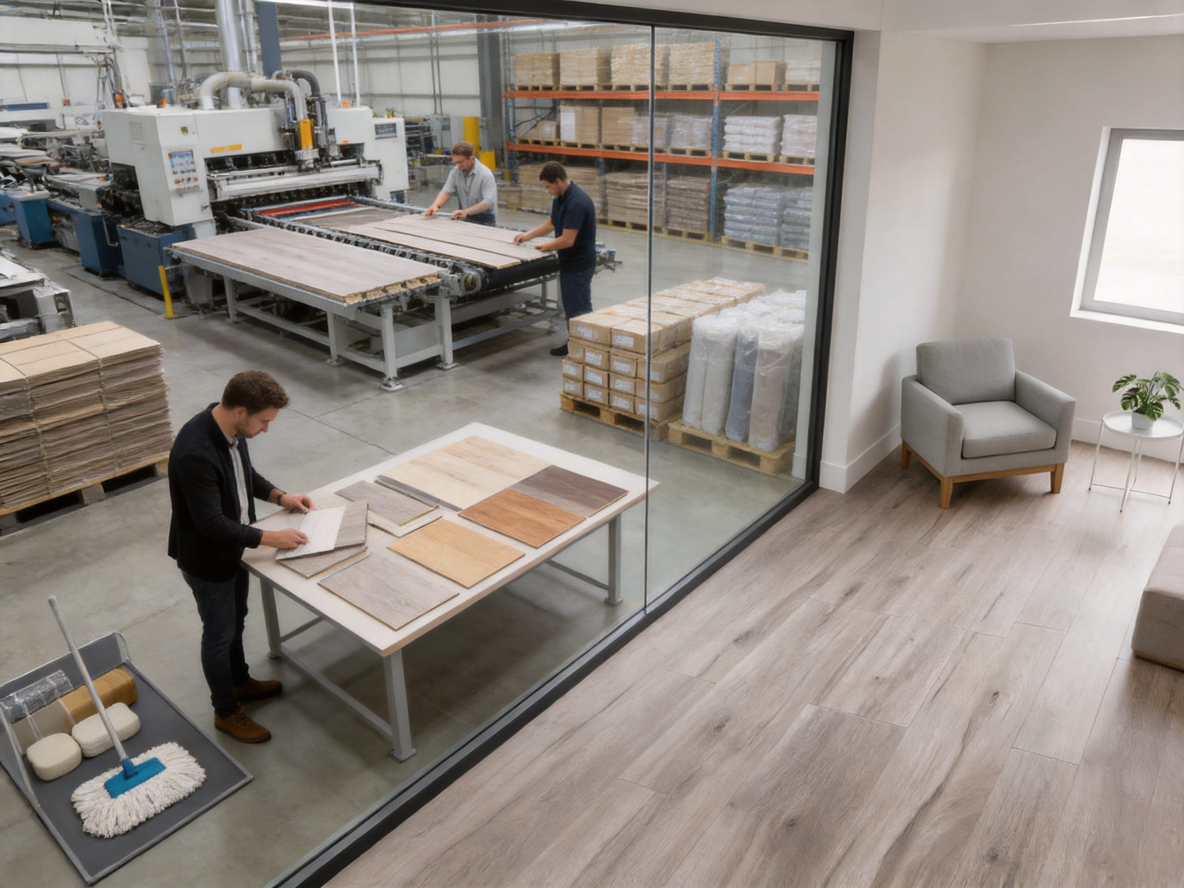 3-Layer Thick Core Light Grey Mountain Grain Lock DIV Engineered Wood Flooring for Modern Interiors