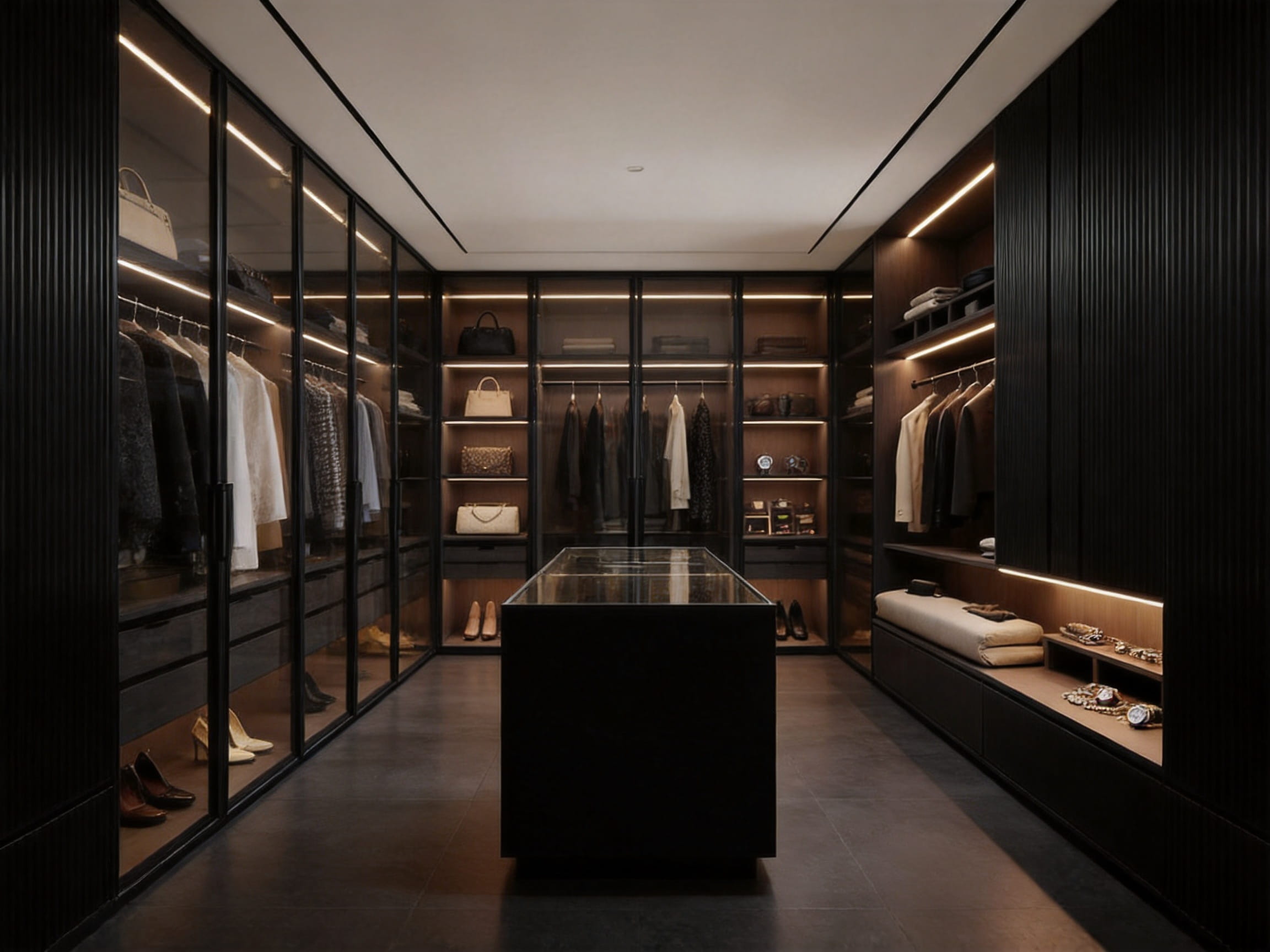 Miami Luxury Black Fluted Panoramic Walk-In Closet: A Complete Guide to High-End Modular Wardrobe Design