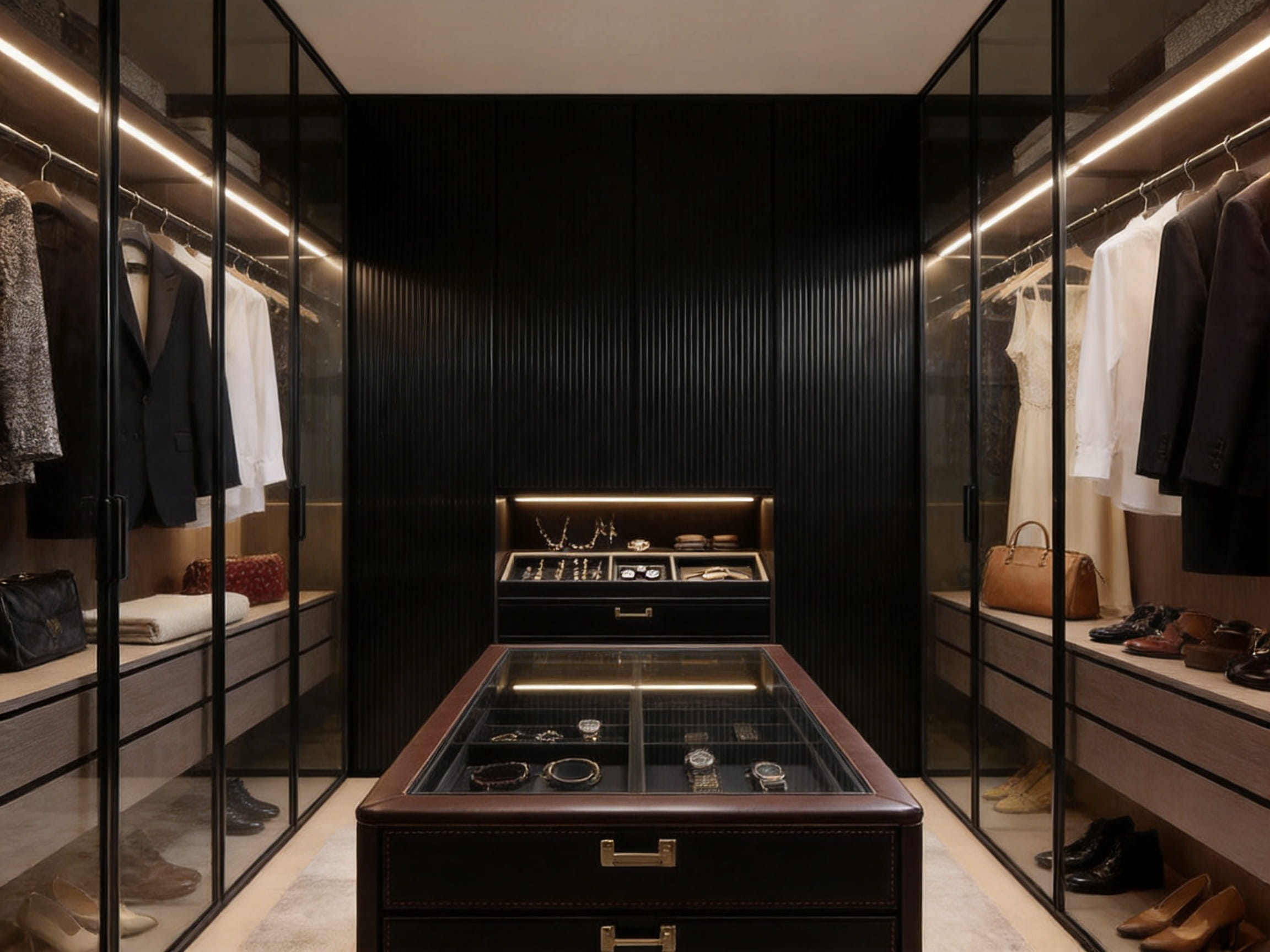 Miami Luxury Black Fluted Panoramic Walk-In Closet: A Complete Guide to High-End Modular Wardrobe Design