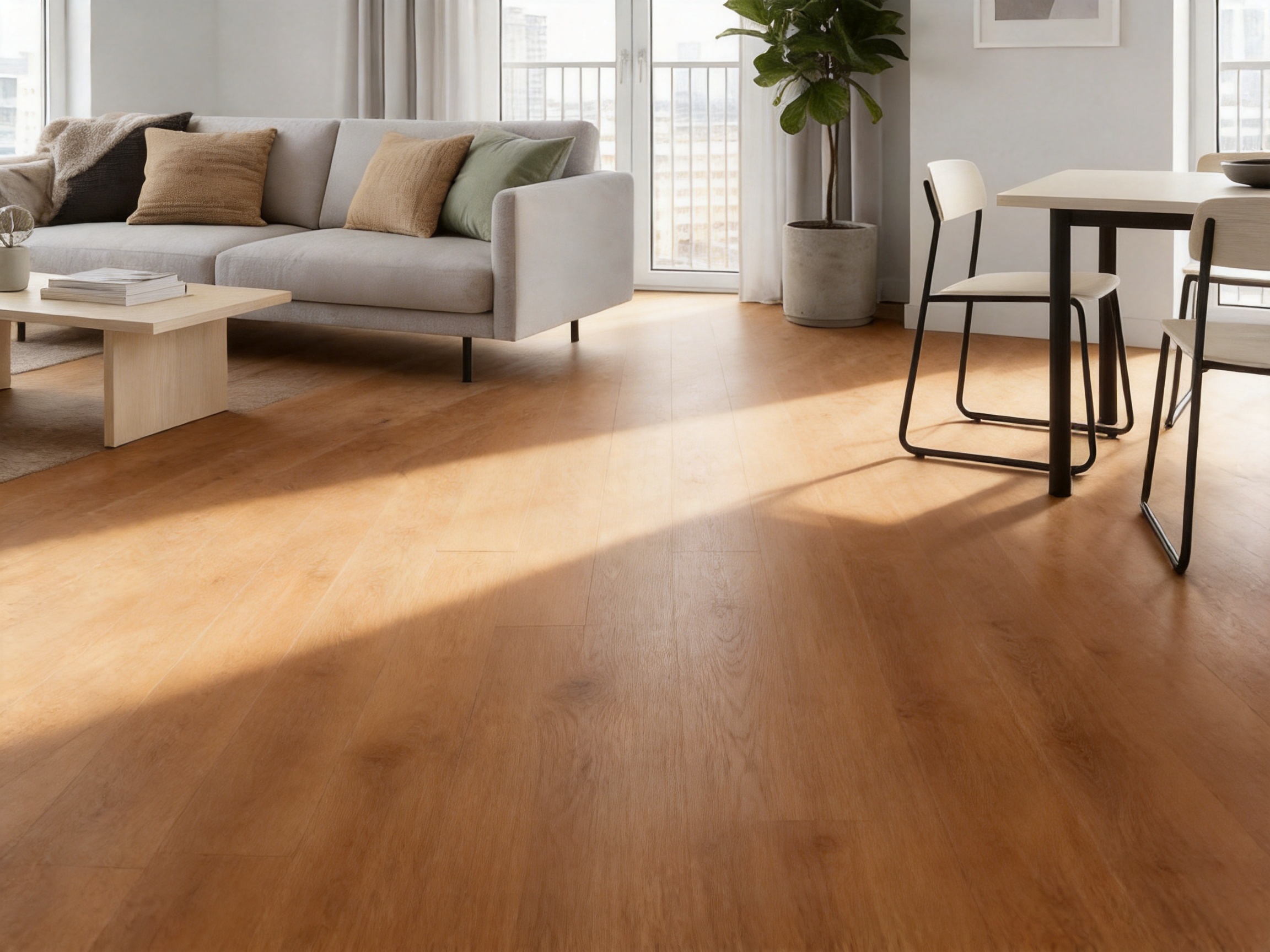 Multi-Layer Light Brown Oak Embossed Grain Matte Click-Lock Engineered Wood Flooring for Residential and Commercial Projects