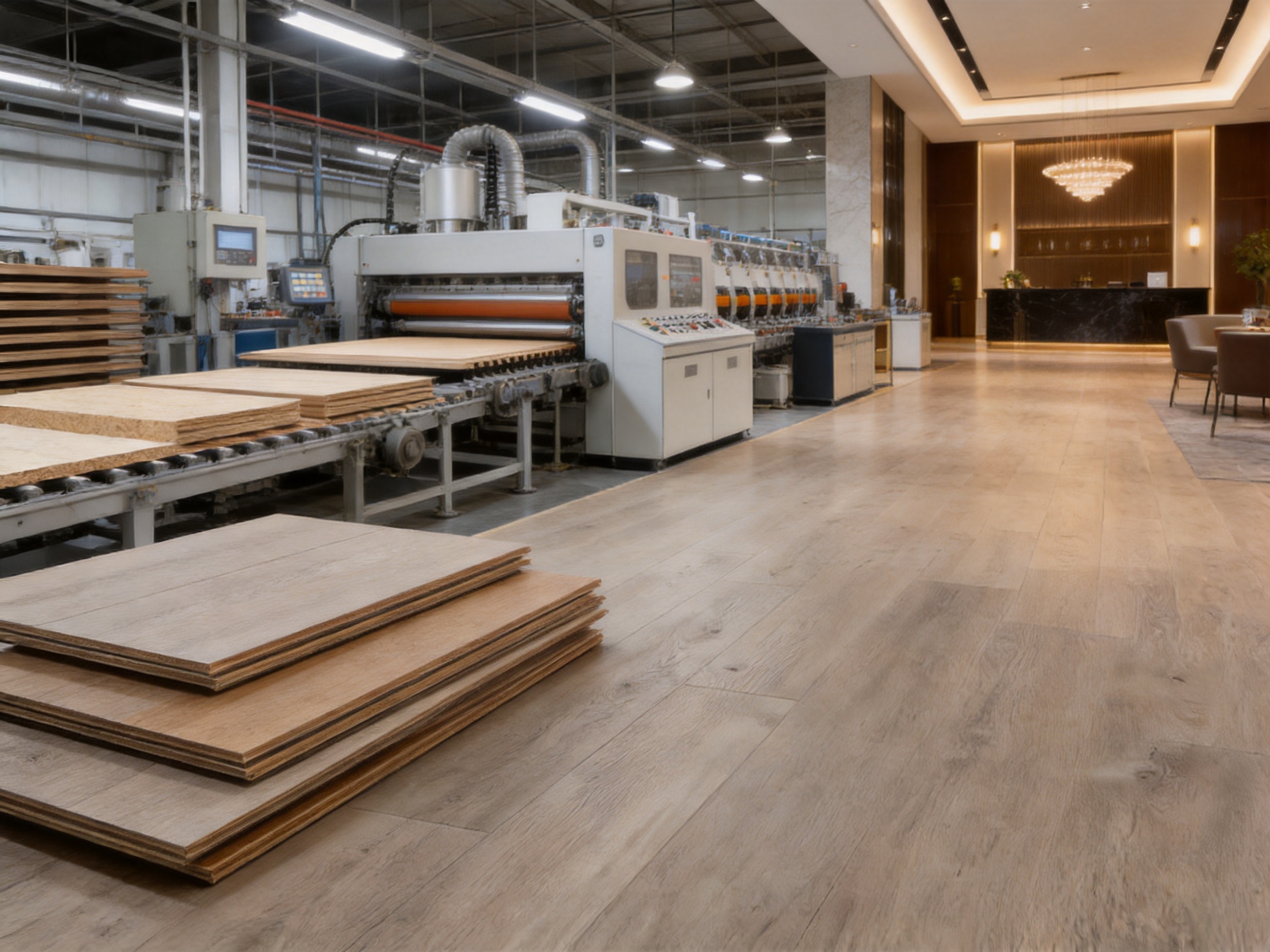 Multi-Layer Light Brown Oak Embossed Grain Matte Click-Lock Engineered Wood Flooring for Residential and Commercial Projects