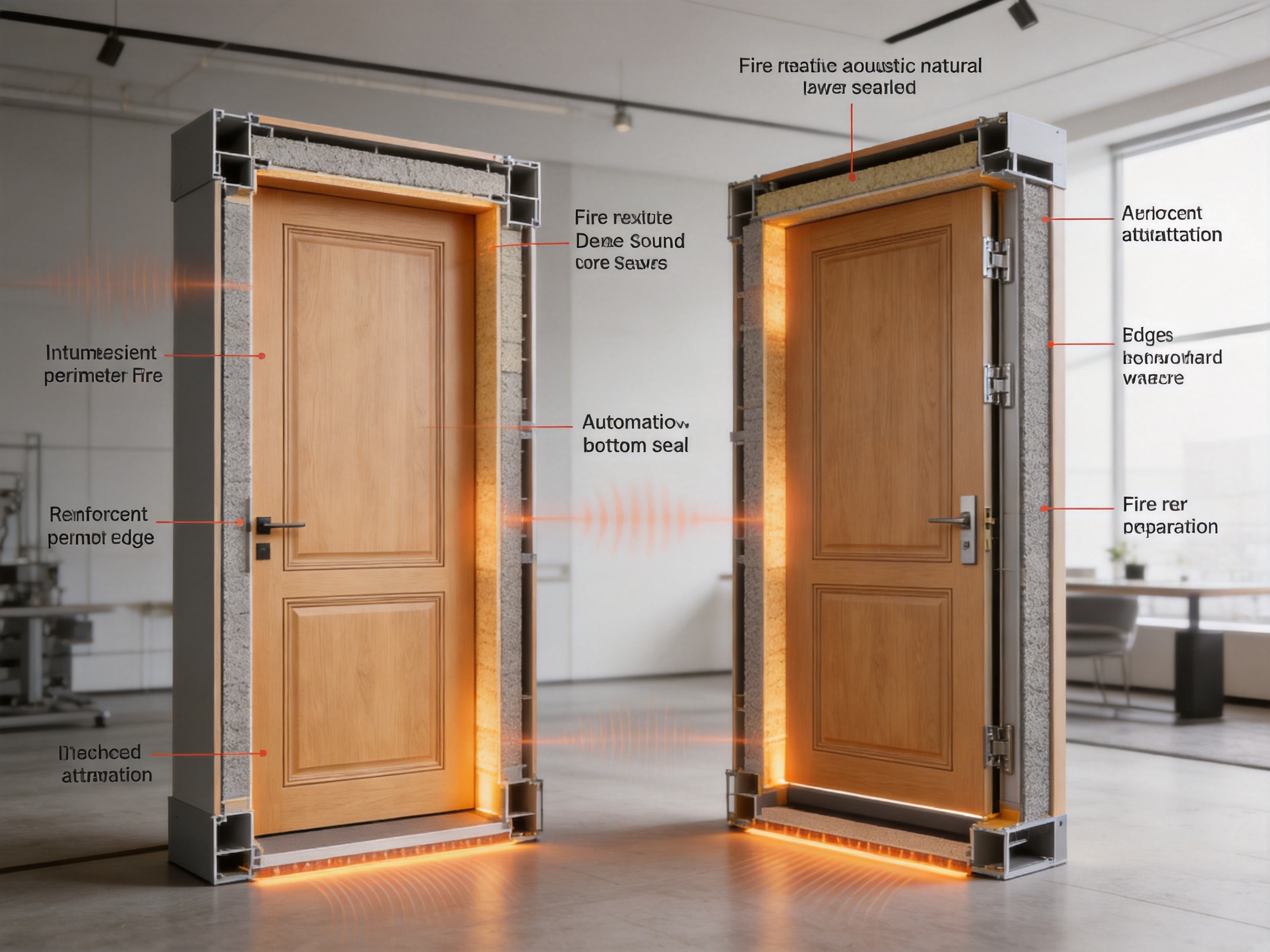 Fire-Rated Acoustic Natural Honey Oak Classic Two-Panel Door: Safety, Privacy, and Timeless Interior Design
