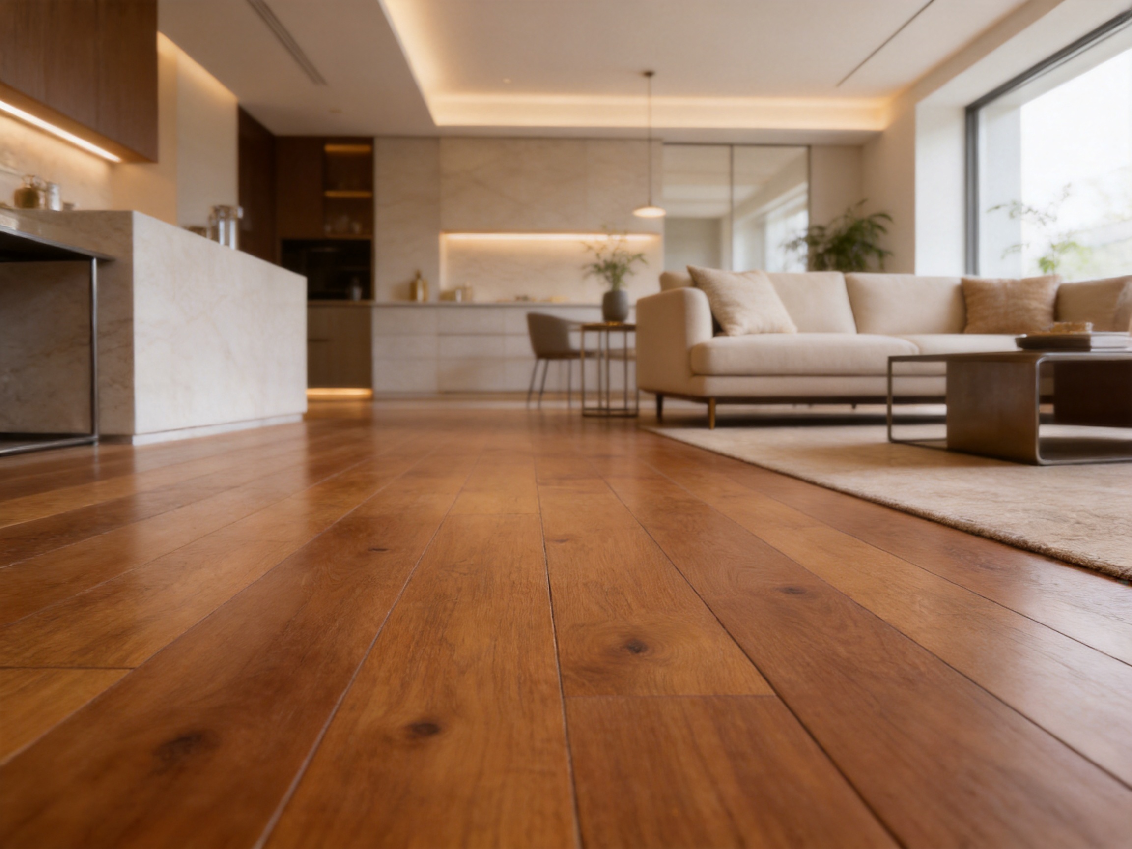 3-Layer Oak Tan Natural Grain Surface Click Engineered Wood Flooring for Residential and Commercial Interiors