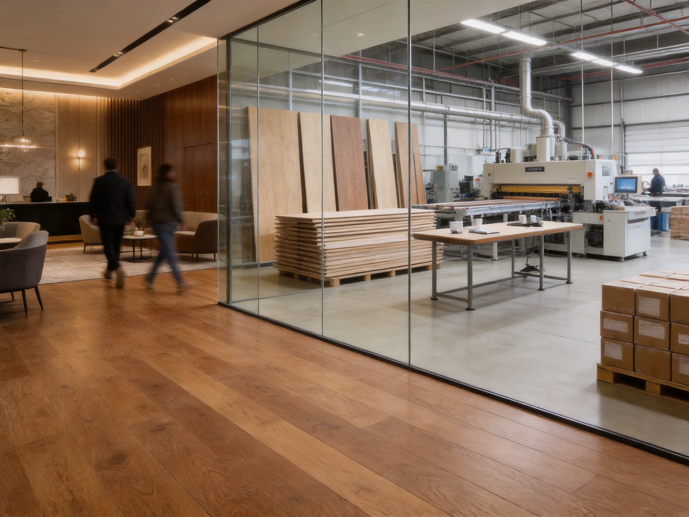 3-Layer Oak Tan Natural Grain Surface Click Engineered Wood Flooring for Residential and Commercial Interiors