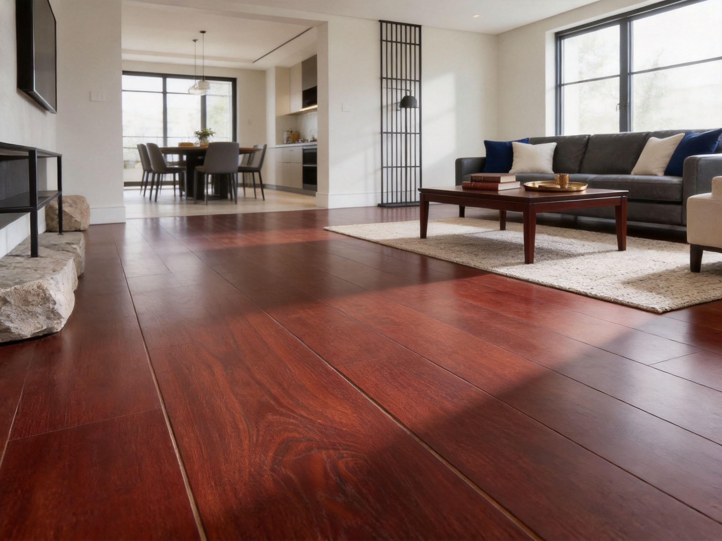Multi-Layer Deep Red Oak Mountain Grain Matte Click-Lock Engineered Wood Flooring: A Durable and Customizable Solution for Modern Interiors
