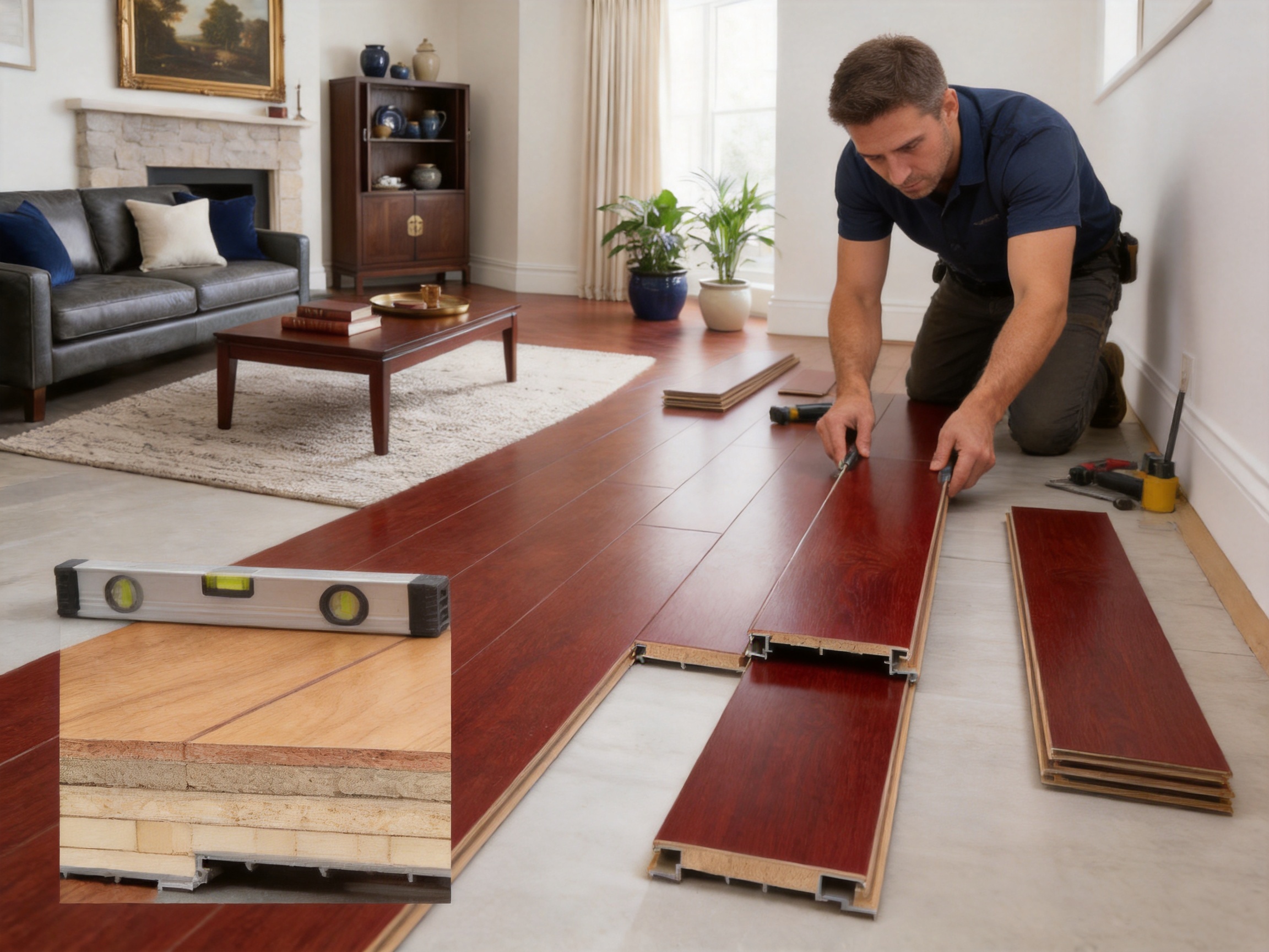 Multi-Layer Deep Red Oak Mountain Grain Matte Click-Lock Engineered Wood Flooring: A Durable and Customizable Solution for Modern Interiors