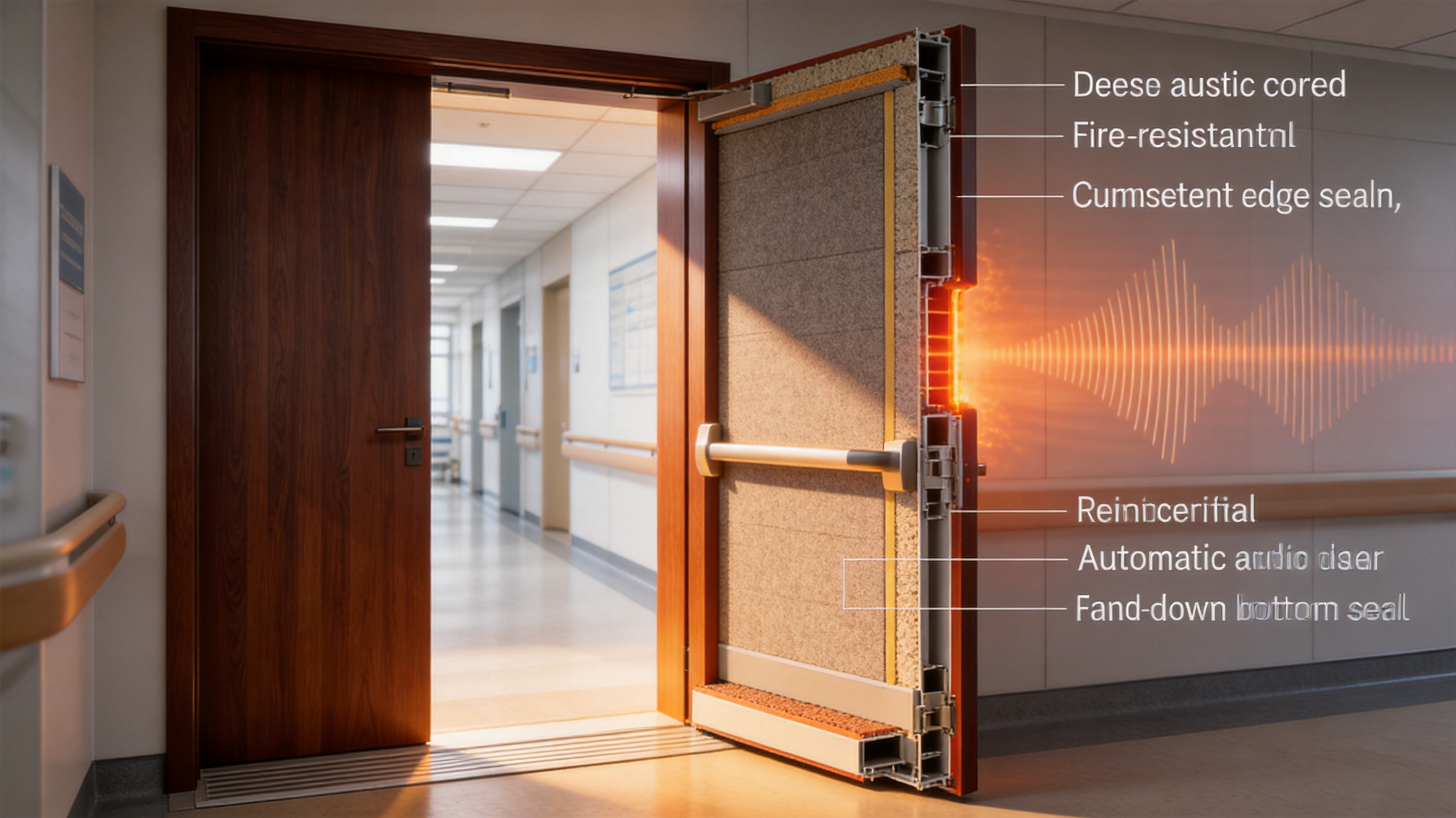 Fire-Rated Acoustic Deep Chestnut Walnut Modern Minimalist Flush Door: A Complete Guide to Safety, Privacy, and Precision Manufacturing