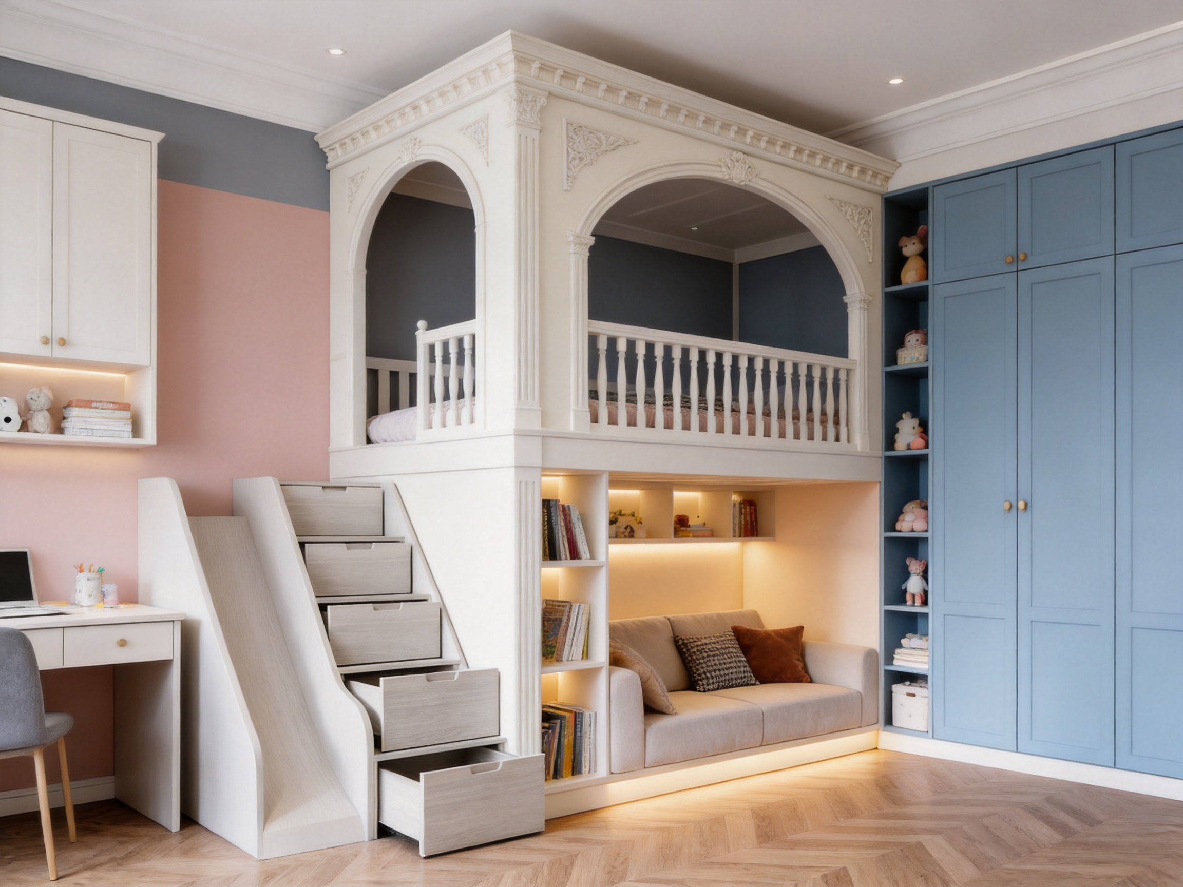 A French-Inspired Arched Bunk Bed for Flexible, Beautiful Children’s Rooms