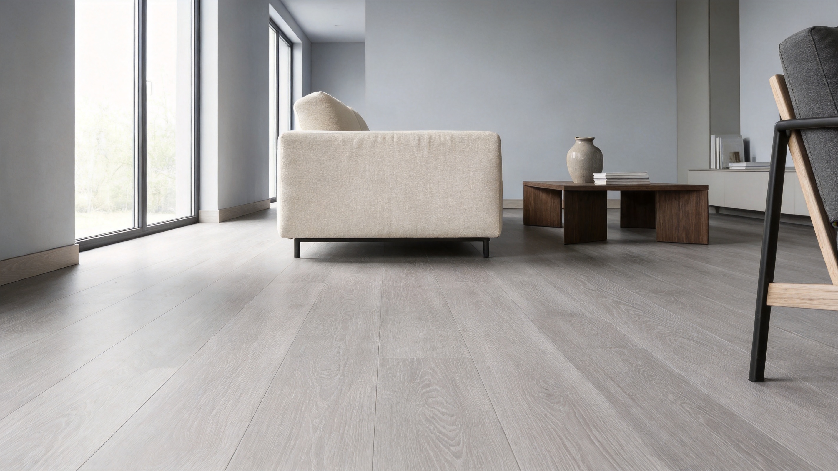Light Grey Straight Grain DIV Lock Engineered Wood Flooring for Modern Interiors